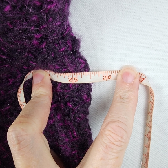 Eileen Fisher Purple Marled Wool/Mohair Knit Open Front Cardigan SIZE Medium - Picture 5 of 6